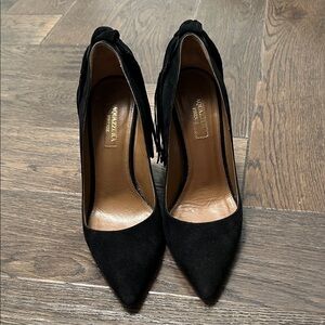 Aquazzura Elegant Black Suede Heels